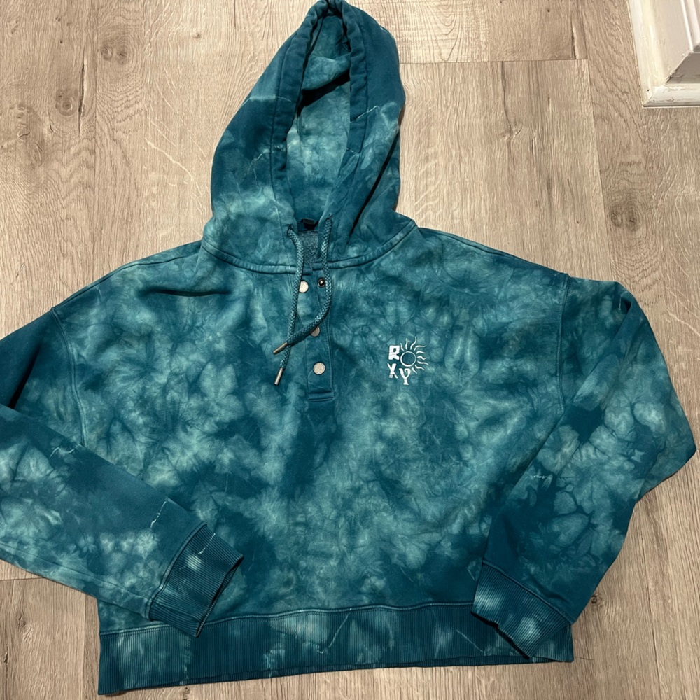 Roxy Crop Hoodie Sweater Tie Dye - Womens Size Large